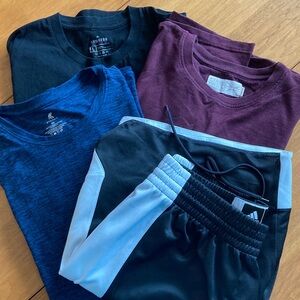 Adidas Black and White Shorts with Colorful T-Shirts